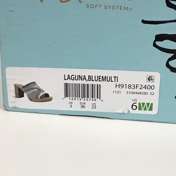 Lifestride Laguna Peep Toe Slip On Cork Chunky Heel Sandal Mule sz 6 NWT NEW BOX - Picture 11 of 13